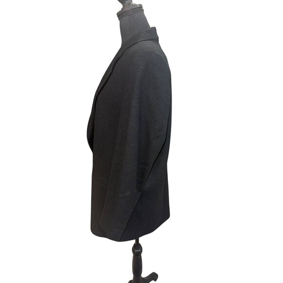 Vintage Savanna Black Pure Wool Gold Single Button Classic Blazer Jacket Office - Picture 7 of 10